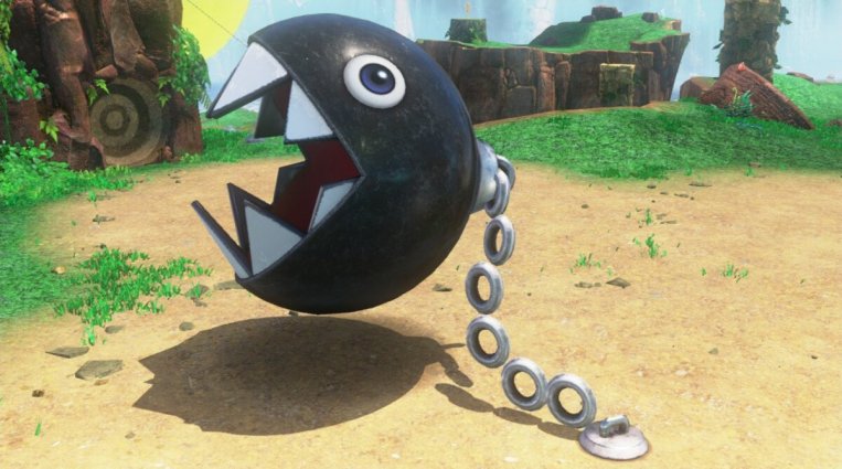 Voici une Chain Chomp dans les jeux Mario